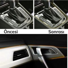 KanguruMarkt® Gold Araba Oto Trim Dekorasyon Şeridi Kauçuk Elastik Kolay Kurulum 5 metre Şerit Bant