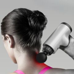 KanguruMarkt®  6 Farklı Seviyeli Titreşimli 4 Farklı Başlıklı Büyük Boy Masaj Tabancası