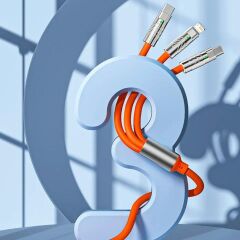 KanguruMarkt®  3 Şarj Aleti 1 Arada Çinko Alaşım Hızlı Şarj Kablosu Turuncu