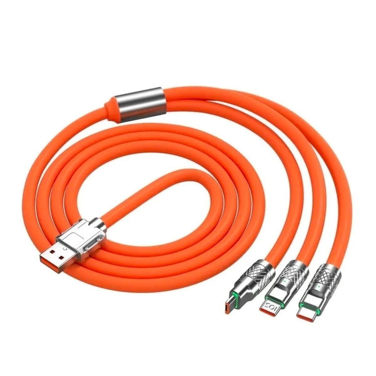 3 in 1 Type-C + Micro Usb + Lightning Hızlı Şarj Kablosu