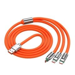 3 in 1 Type-C + Micro Usb + Lightning Hızlı Şarj Kablosu