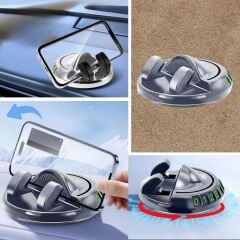 Numaratörlü Güçlü Yapışkanlı 360 Derece Araç İçi Telefon Tutucu