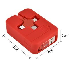 KanguruMarkt® Cep Tipi Telefon Tutuculu Makaralı Uzayıp Kısalabilen 3'ü 1 Arada USB Şarj Kablosu