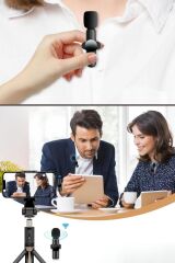 Type C Uyumlu Dönüştürücülü Tüm Telefonlara Uyumlu Mini Yaka Mikrofon