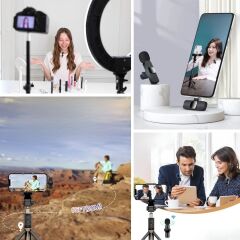 Type C Uyumlu Dönüştürücülü Tüm Telefonlara Uyumlu Mini Yaka Mikrofon