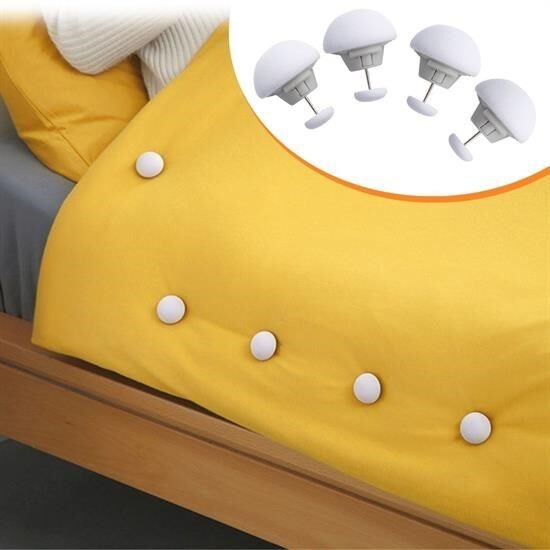 KanguruMarkt® 4 Adet Mantar Model Yorgan Kılıfı Ve Çarşaf Tutucu Sabitleyici