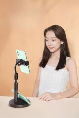 KanguruMarkt® Masa Üstü Tablet ve Telefon Tutucu Plastik Aparat Siyah Telefon Standı