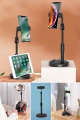 KanguruMarkt® Masa Üstü Tablet ve Telefon Tutucu Plastik Aparat Siyah Telefon Standı