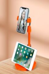 KanguruMarkt® Masa Üstü Tablet ve Telefon Tutucu Plastik Aparat Turuncu Telefon Standı