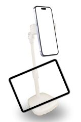 Tablet ve Telefon Tutucu Plastik Aparat Beyaz Telefon Standı