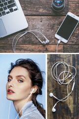 KanguruMarkt® İphone Ucu Çıkışlı Pop Up Kulakiçi Yumuşak Kontrol Tuşlu Kulaklık