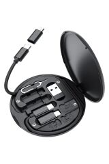 KanguruMarkt® 60w Destekli Kablo Kutusu Seyahat Kablo Seti 5'i 1 arada USB Type-C Şarj Kablosu Seti