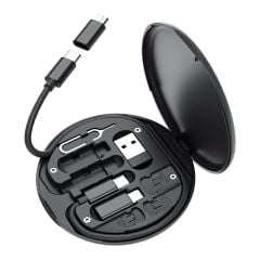 KanguruMarkt® 60w Destekli Kablo Kutusu Seyahat Kablo Seti 5'i 1 arada USB Type-C Şarj Kablosu Seti