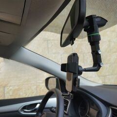 KanguruMarkt® Dikiz Aynasına Takılabilen Eklemli Telefon Tutucu Aparat