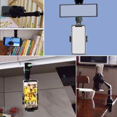 KanguruMarkt® Dikiz Aynasına Takılabilen Eklemli Telefon Tutucu Aparat