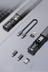 KanguruMarkt® Cep Tipi 60W Bas Aç Type-C,İphone Şarj,Micro USB Hızlı Şarj Data Kablo Seti