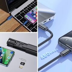 Cep Tipi 60W Type-C, Iphone Şarj, Micro USB Hızlı Şarj Data Kablo Seti