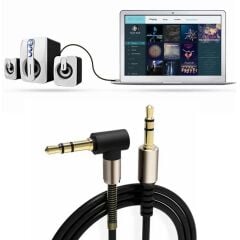 KanguruMarkt®  3.5mm AUX Kablosu Jak Erkek Erkek L Tipi 1 Metre Ses Aktarım Kablosu