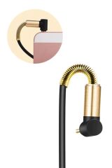 3.5mm AUX Kablosu Jak Erkek Erkek L Tipi 1 Metre Ses Aktarım Kablosu