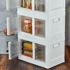 KanguruMarkt® Tek Katlı (1 Ünite) Üst Üste Eklenebilir Demonte Mutfak ve Banyo Düzenleyici Raf-Beyaz