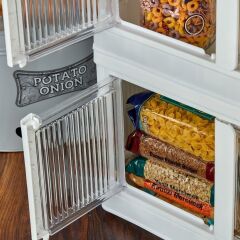 KanguruMarkt® Tek Katlı (1 Ünite) Üst Üste Eklenebilir Demonte Mutfak ve Banyo Düzenleyici Raf-Beyaz