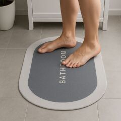 KanguruMarkt® Sihirli Süper Su Emici Kaymaz Tabanlı Oval Paspas 40*60 cm