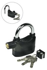 Siyah Alarmlı Çok Fonksiyonlu Ekstra Güvenlikli Kare Asma Kilit