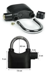 KanguruMarkt® Desibel Siyah Alarmlı Çok Fonksiyonlu Ekstra Güvenlikli Kare Asma Dolap Kilidi