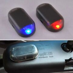 KanguruMarkt®  Araç İçin Caydırıcı Solar Enerji İle Şarj Olan  Güçlü Yapışkanlı Işıklı Plastik Mini Sahte Alarm