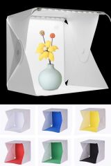 KanguruMarkt® Katlanır Işıklı Fotoğraf Stüdyosu 40x40 cm 6 Renk Fonlu Ürün Çekimi İçin Uygun Fotoğraf Çekim Kutusu
