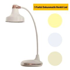 Dokunmatik 3 Farklı LED Işıklı Çalışma Masası Lamba