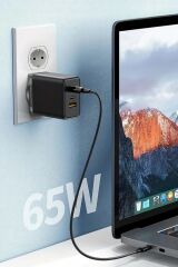 KanguruMarkt® 65W Hızlı Şarj Edebilen TYPE C uçlu Şarj Aleti