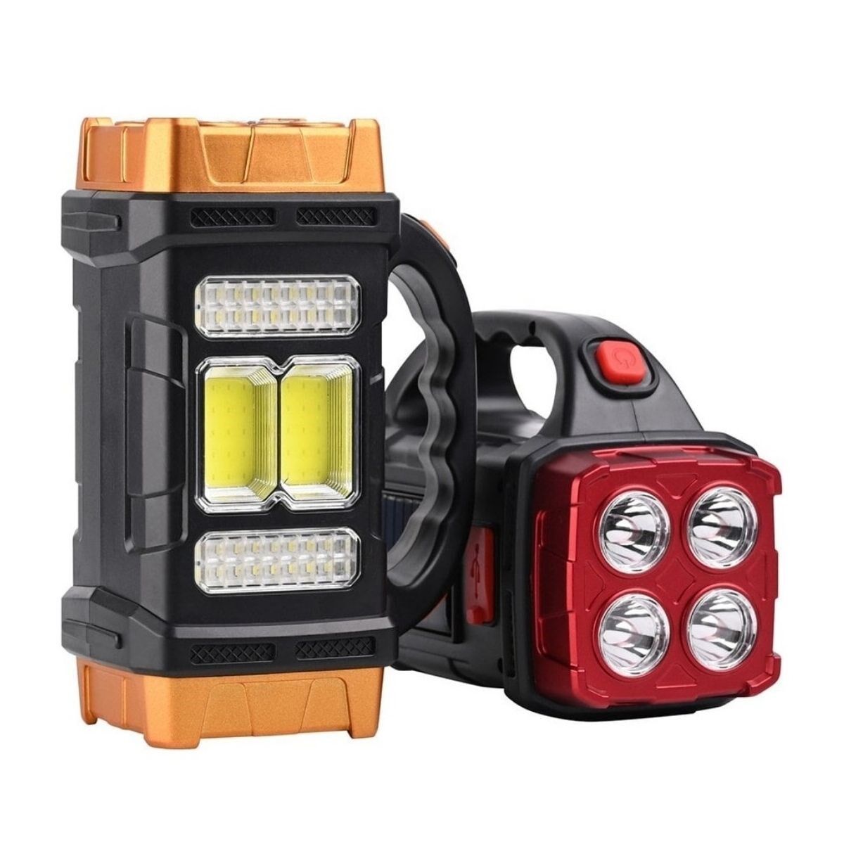 Solar ve USB Şarjlı LED + COB El Feneri