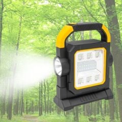 KanguruMarkt®  HelloCloud Şarjlı Solar LED Çalışma Işığı | USB Çıkışlı Taşınabilir Projektör Lamba