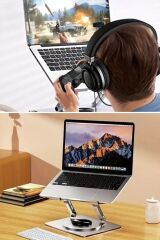 KanguruMarkt® 360 Derece Dönebilen Hava Aldıran Laptop Standı