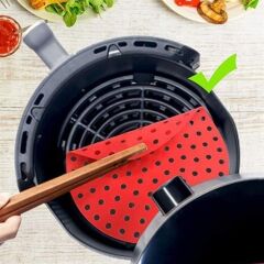 KanguruMarkt® Renkli Isıya Dayanıklı Yıkanılabilir Silikon Fırın Ve Airfryer Yuvarlak Pişirme Matı 20 Cm