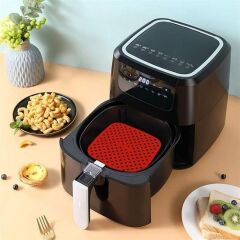 Renkli Isıya Dayanıklı Yıkanılabilir Silikon Fırın ve Airfryer Kare Pişirme Matı