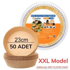 KanguruMarkt® 50 Adet Air Fryer Pişirme Kağıdı Tek Kullanımlık  23 Cm Yuvarlak Pişirme Kağıdı XXL PVC li
