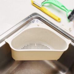 KanguruMarkt® Vantuzlu Üçgen Sebze Meyve  Lavabo Raf Evye Süzgeç Sünger Tutucu Düzenleyici Mutfak Organize