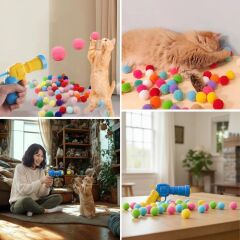 20 Adet Renkli Peluş Toplu Kedi Oyun Tabancası