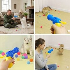 20 Adet Renkli Peluş Toplu Kedi Oyun Tabancası