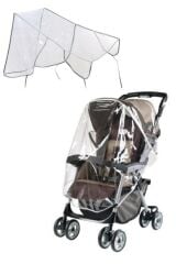 KanguruMarkt® Bebek Arabası Puset Şeffaf Yağmurluk Rüzgar Engelleyici Muşamba