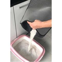 KanguruMarkt® Kedi Tuvalet Önü Kum Toplayıcı Temizleyici Elekli Gri Paspas