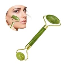 KanguruMarkt® Özel Süngerli Kutusunda Kırılmaz Çift Taraflı 2li Cilt Yüz Masaj Aleti Jade Roller Yeşim Taş
