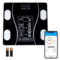KanguruMarkt® Dijital Baskül Yağ Ölçer Fonksiyonlu Akıllı Baskül Bluetooth Bağlantılı Tartı