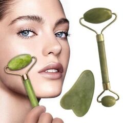 KanguruMarkt® Yeşim Taşı Çift Taraflı Cilt Masaj Aleti