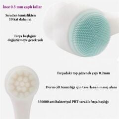 KanguruMarkt® 2li Set Çift Taraflı Cilt Temizleme Fırçası ve Yeşim Taşı Çift Taraflı Cilt Masaj Aleti