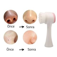 KanguruMarkt® 2li Set Çift Taraflı Cilt Temizleme Fırçası ve Yeşim Taşı Çift Taraflı Cilt Masaj Aleti