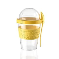 KanguruMarkt® Taken Go Kapaklı Kaşıklı Pratik Taşınabilir Meyveli Yoğurt Kabı