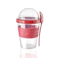 KanguruMarkt® Taken Go Kapaklı Kaşıklı Pratik Taşınabilir Meyveli Yoğurt Kabı